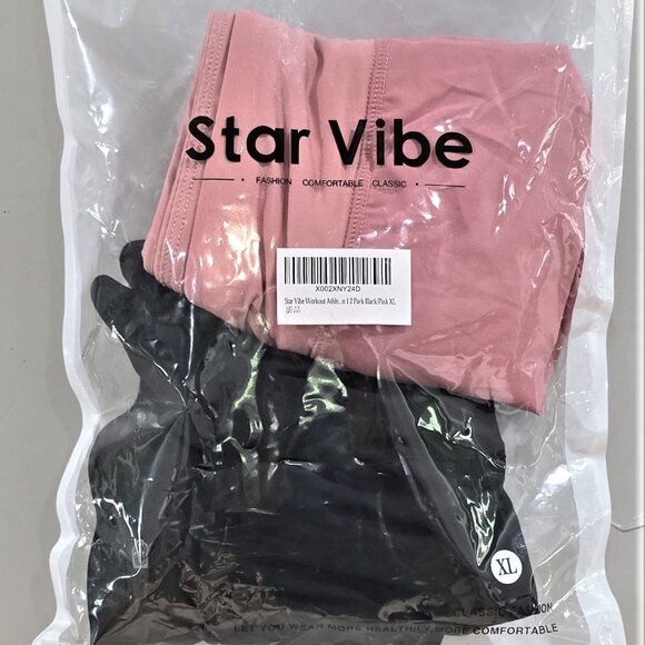 Star Vibe Women's Gym Shorts With Pockets-2Pack - Picture 3 of 3